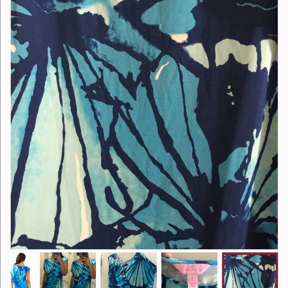 Lily Pulitzer L Blue Get Inky Tessa dress, EUC - Picture 8 of 10